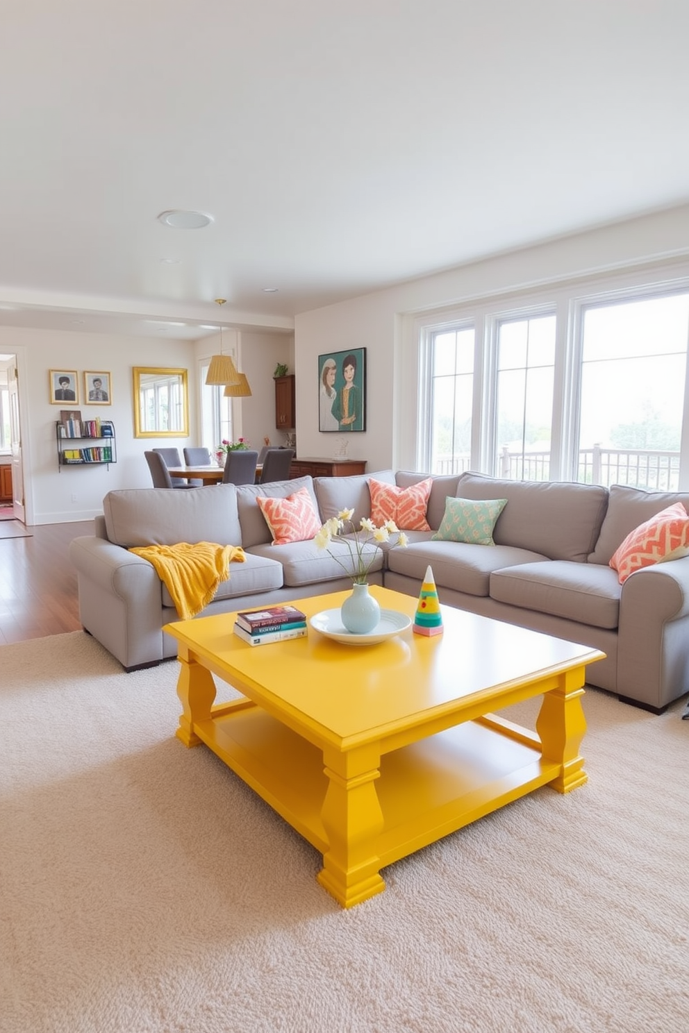 Yellow Family Room Design Ideas 12