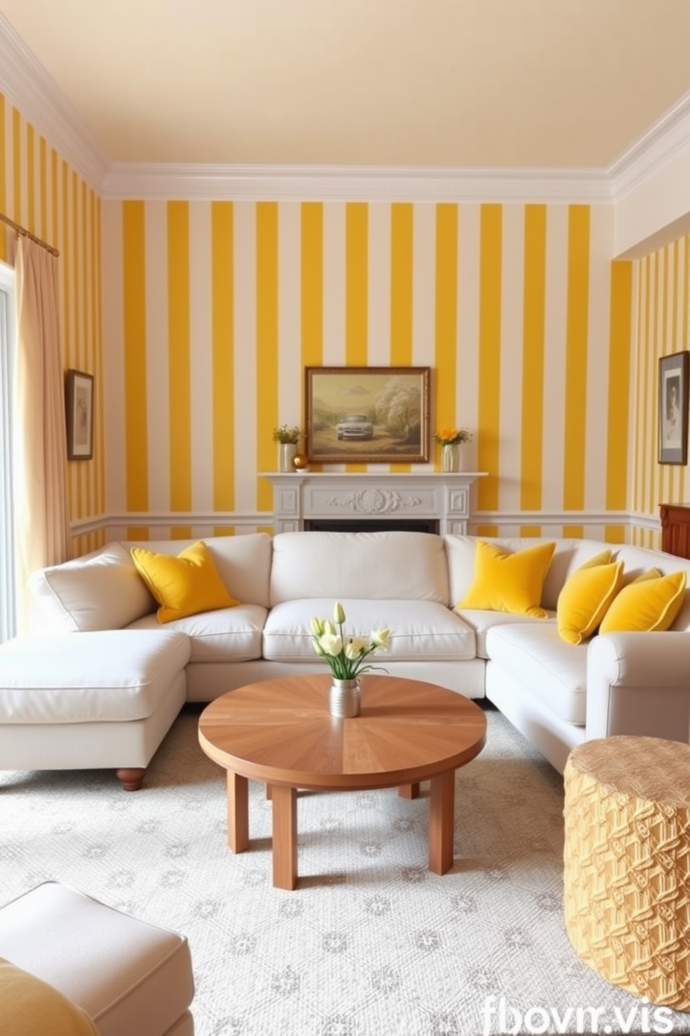 Yellow Family Room Design Ideas 14