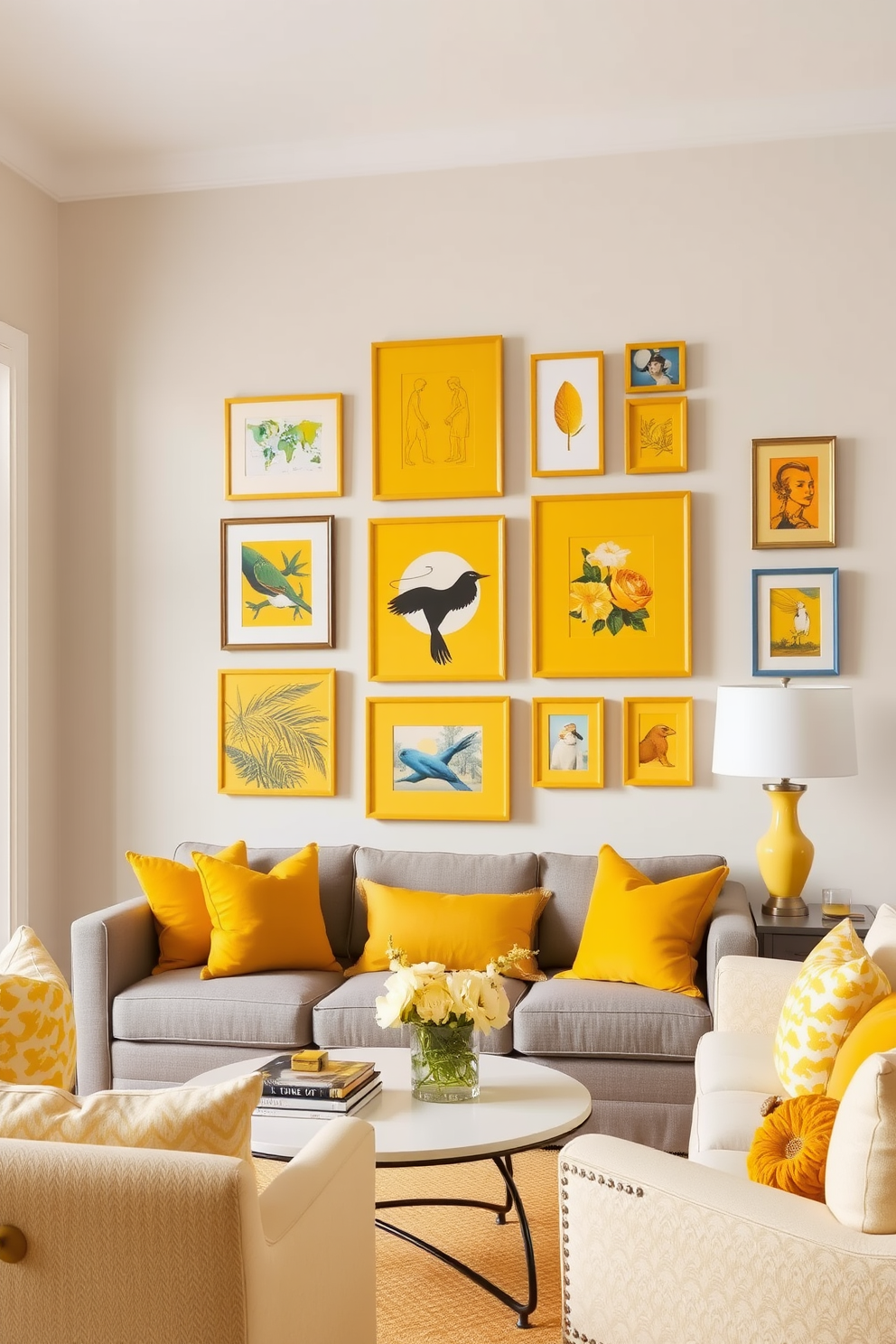 Yellow Family Room Design Ideas 15