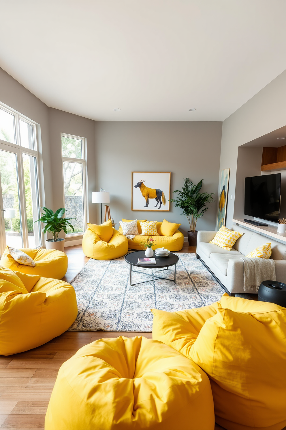 Yellow Family Room Design Ideas 18