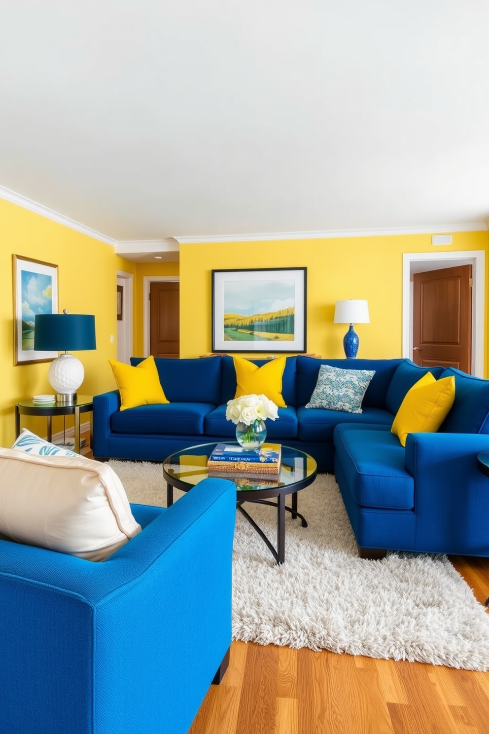 Yellow Family Room Design Ideas 22