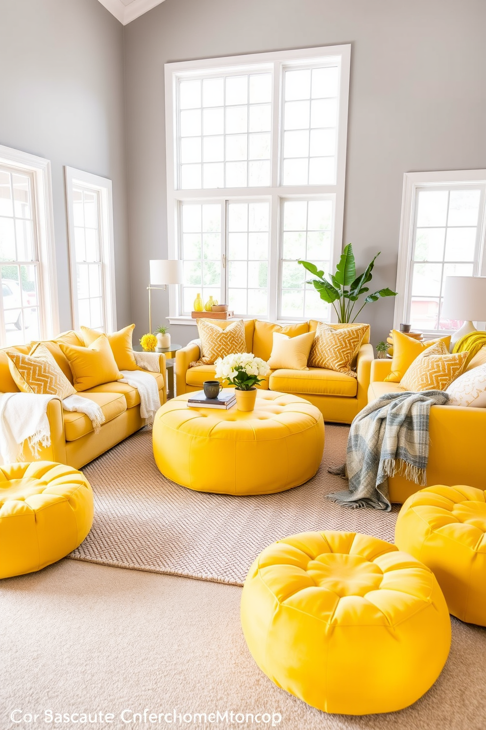 Yellow Family Room Design Ideas 23