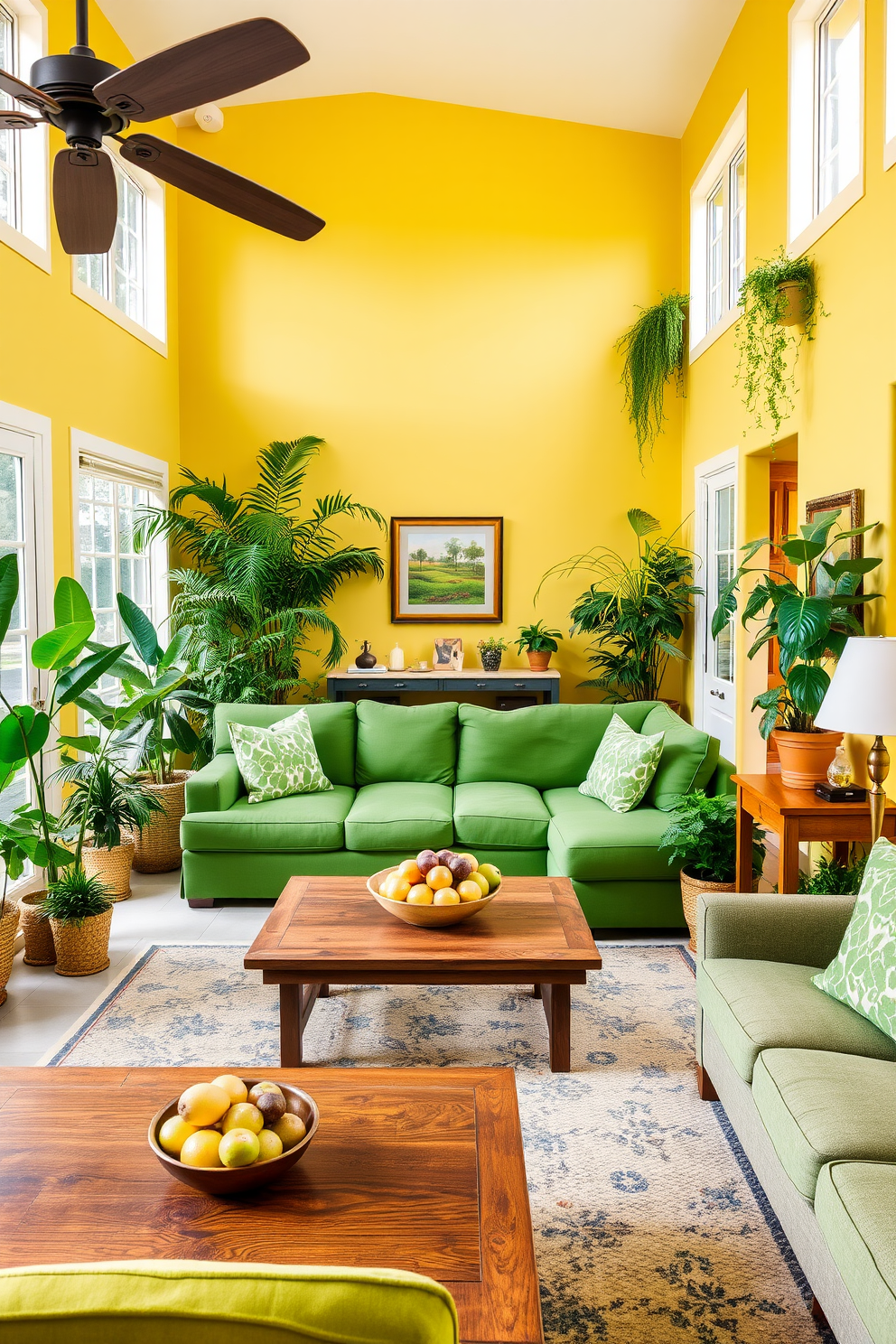 Yellow Family Room Design Ideas 24