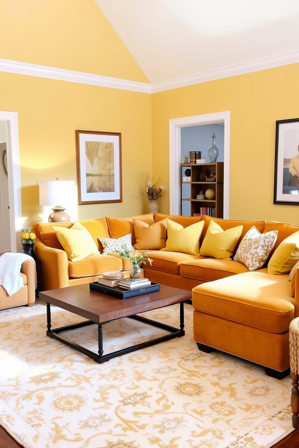 Yellow Family Room Design Ideas 29