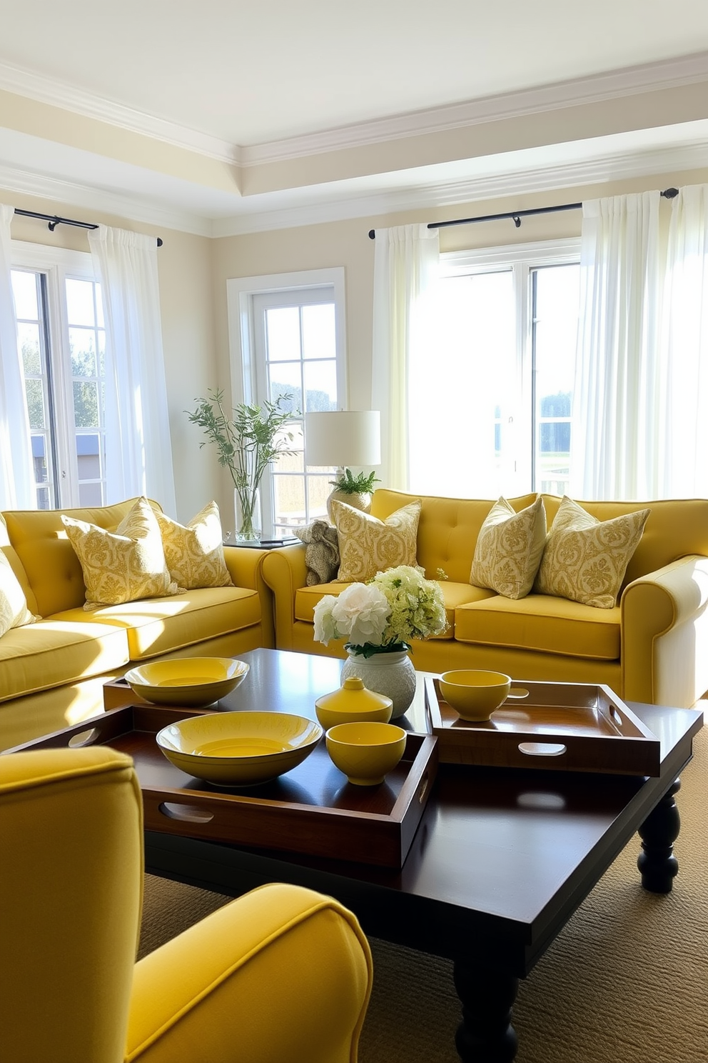 Yellow Family Room Design Ideas 30