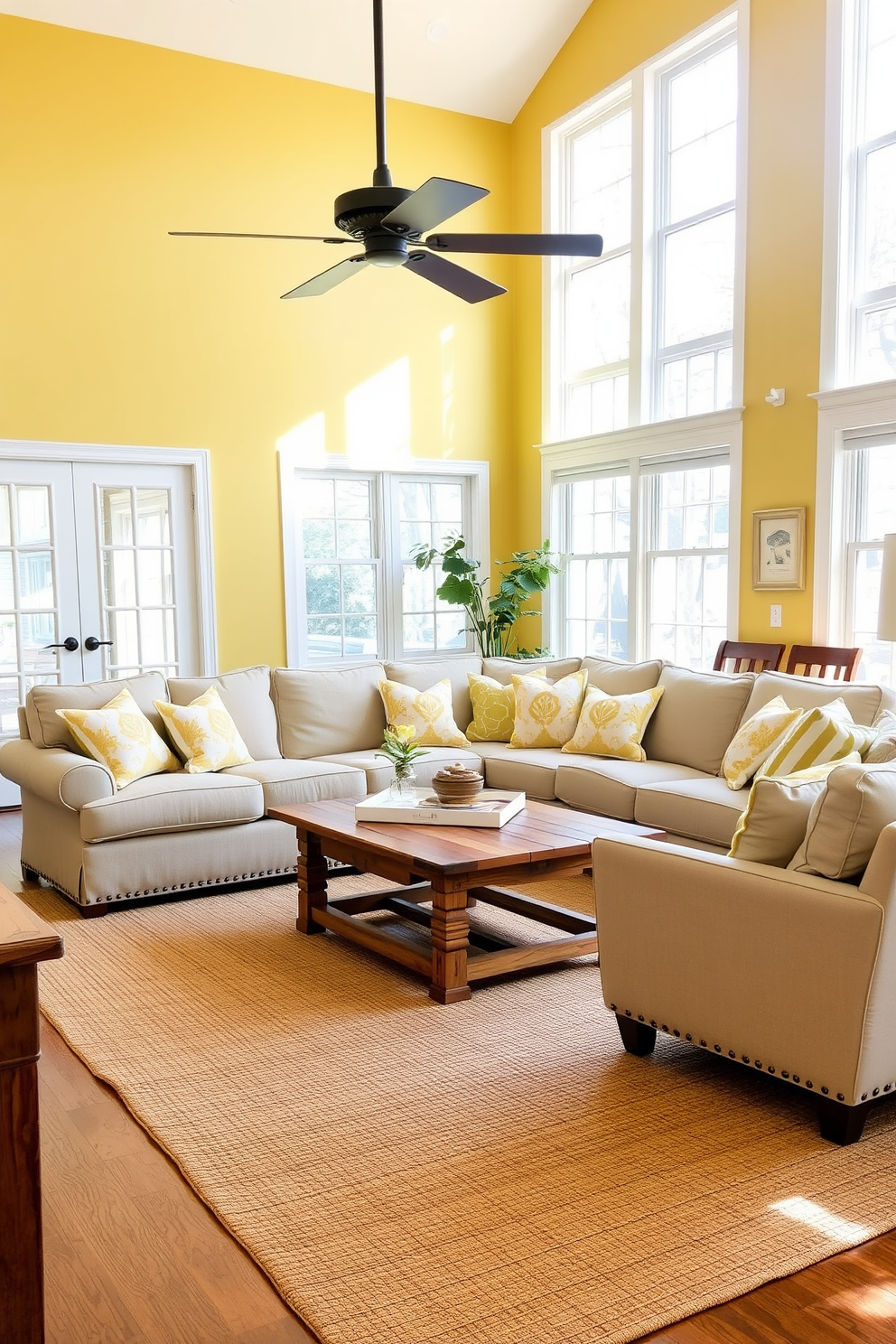 Yellow Family Room Design Ideas 6