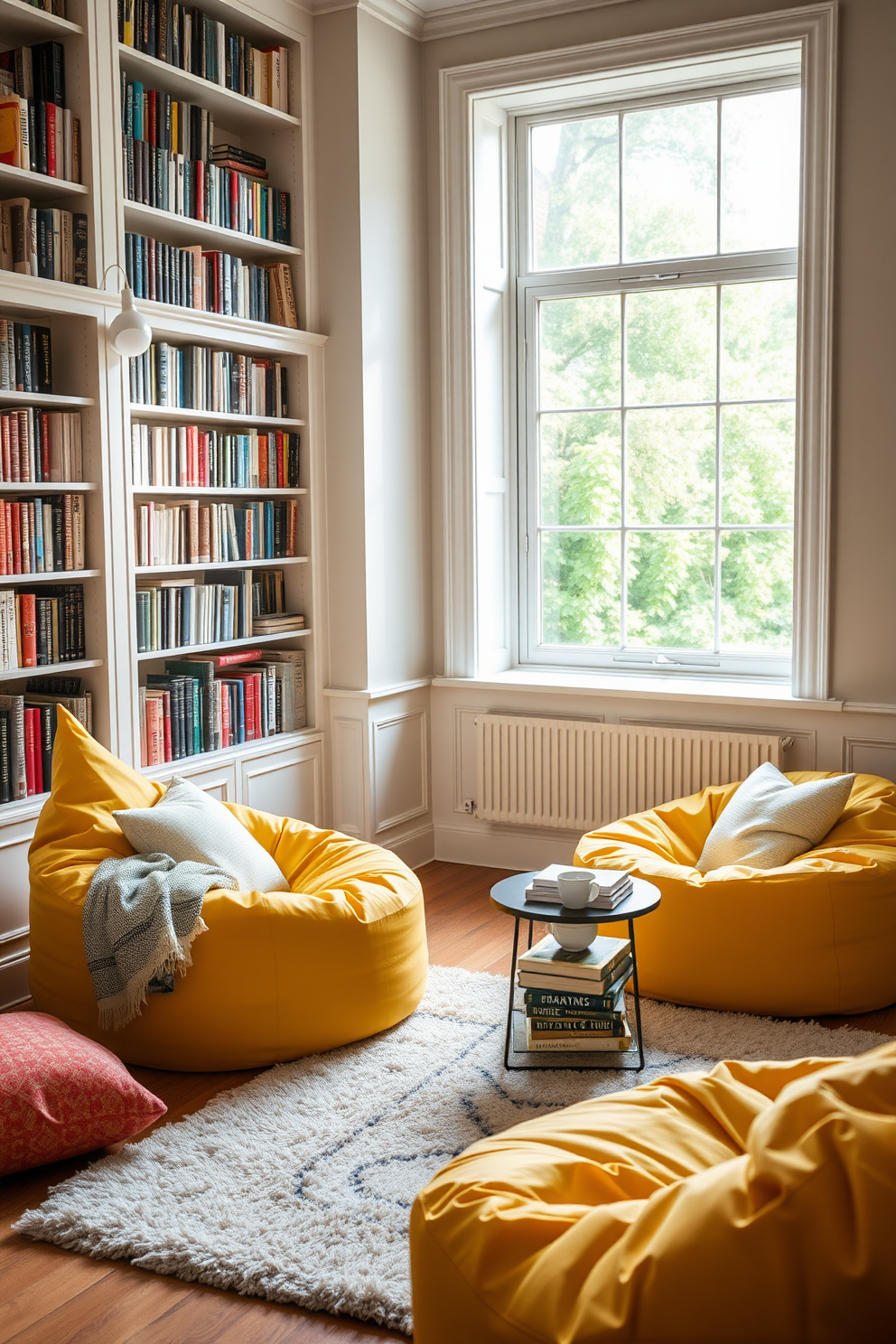 Yellow Home Library Design Ideas 18