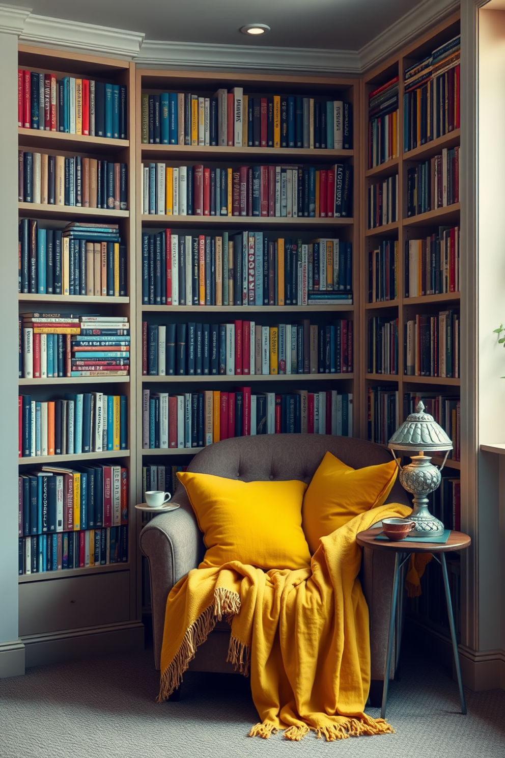 Yellow Home Library Design Ideas 2