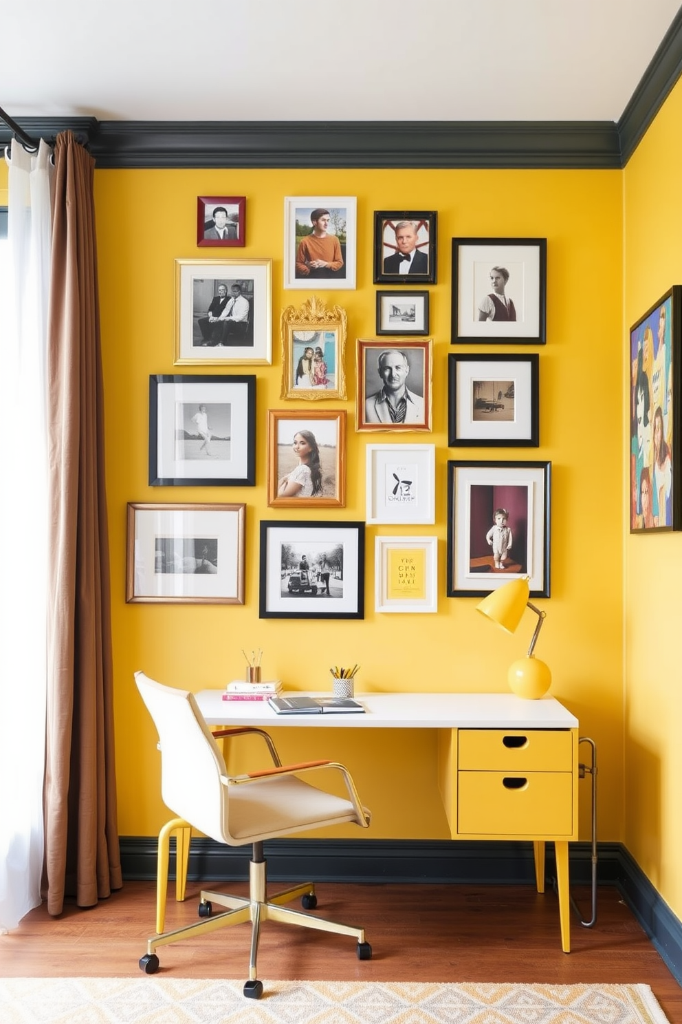 Yellow Home Office Design Ideas 12