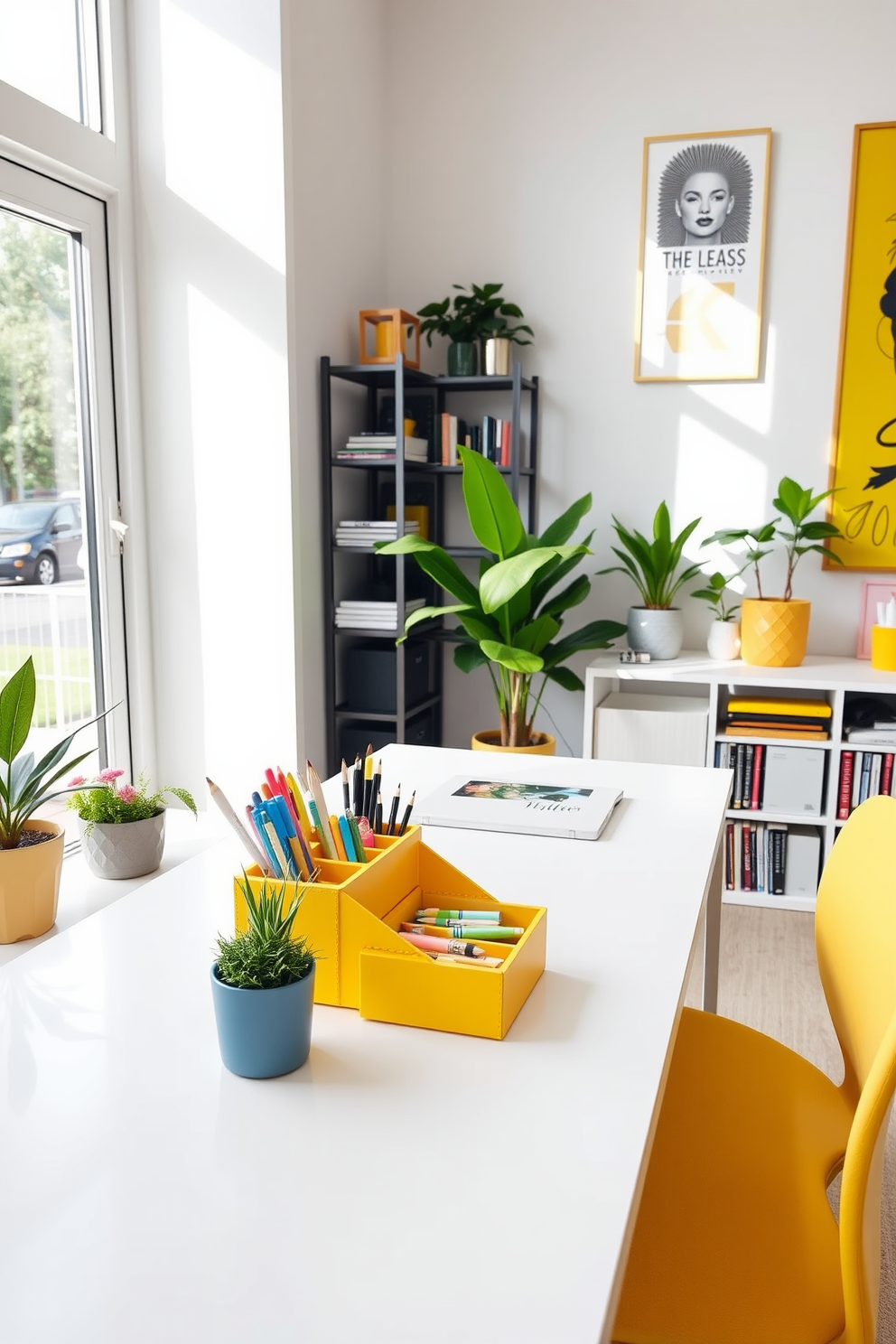 Yellow Home Office Design Ideas 17