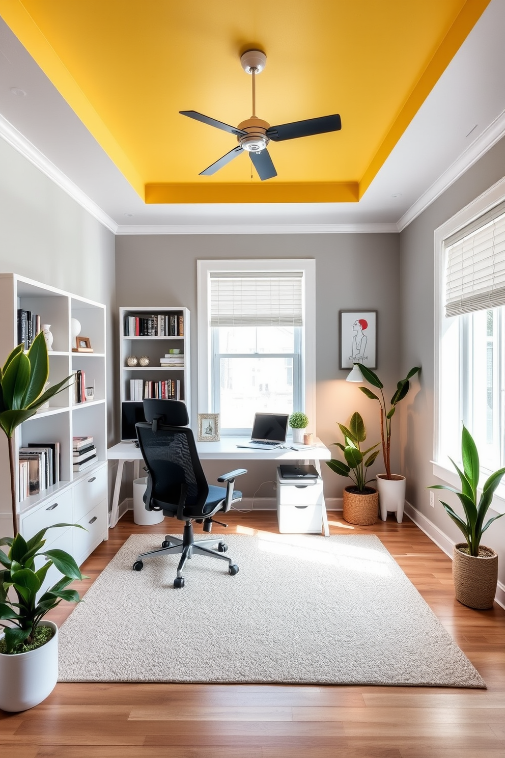 Yellow Home Office Design Ideas 20