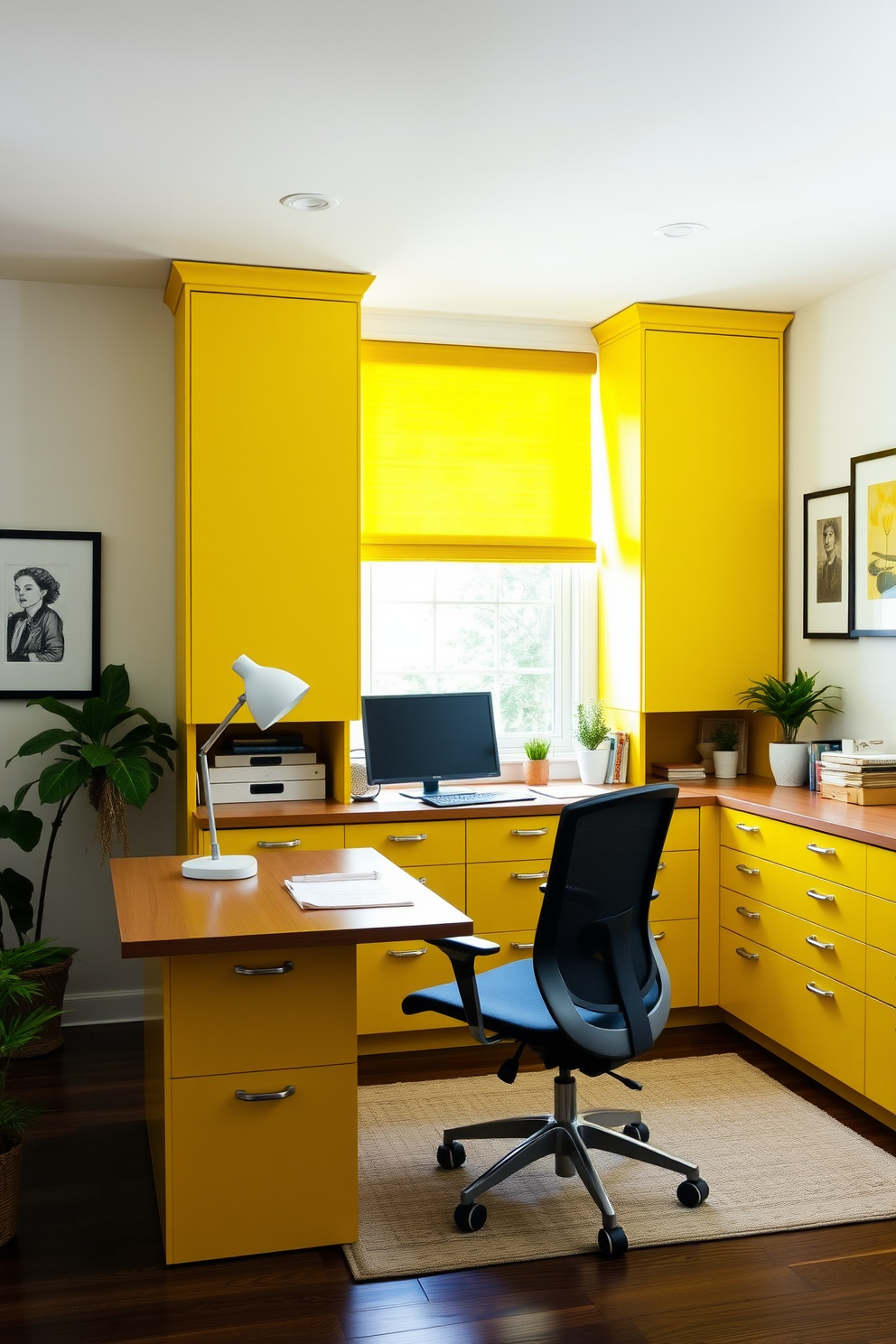 Yellow Home Office Design Ideas 21