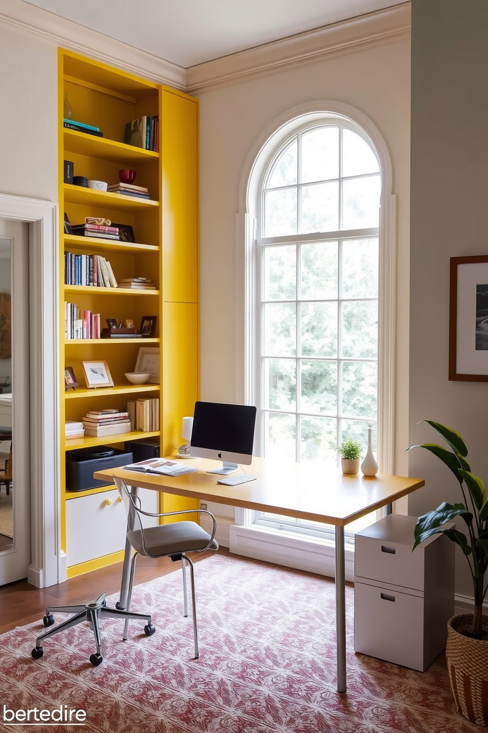 Yellow Home Office Design Ideas 24