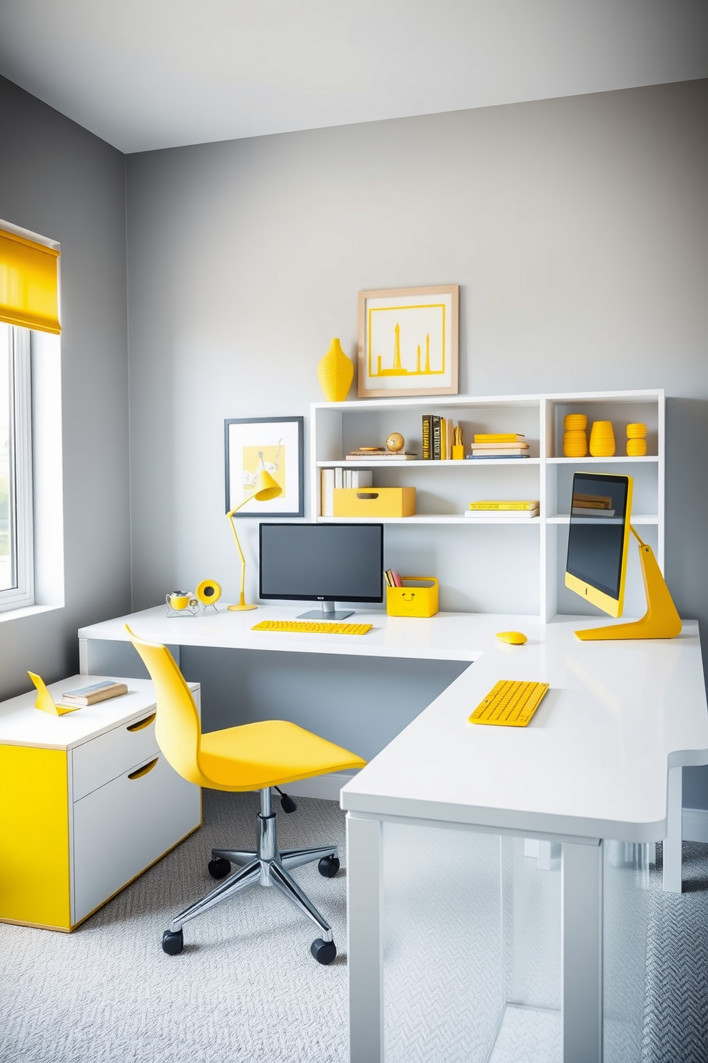 Yellow Home Office Design Ideas 25