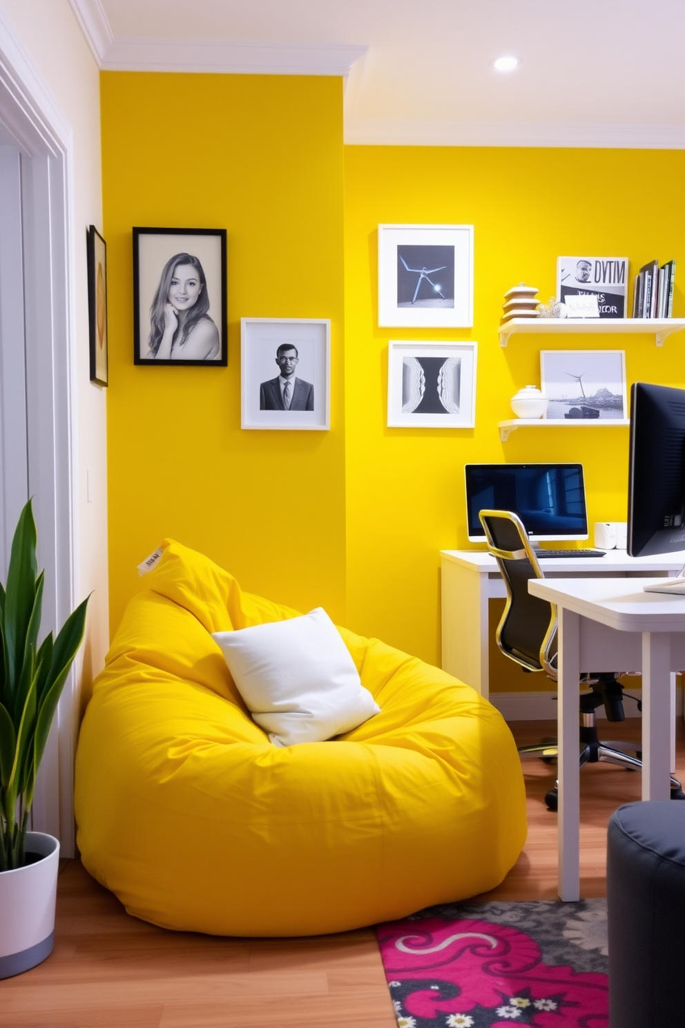 Yellow Home Office Design Ideas 26