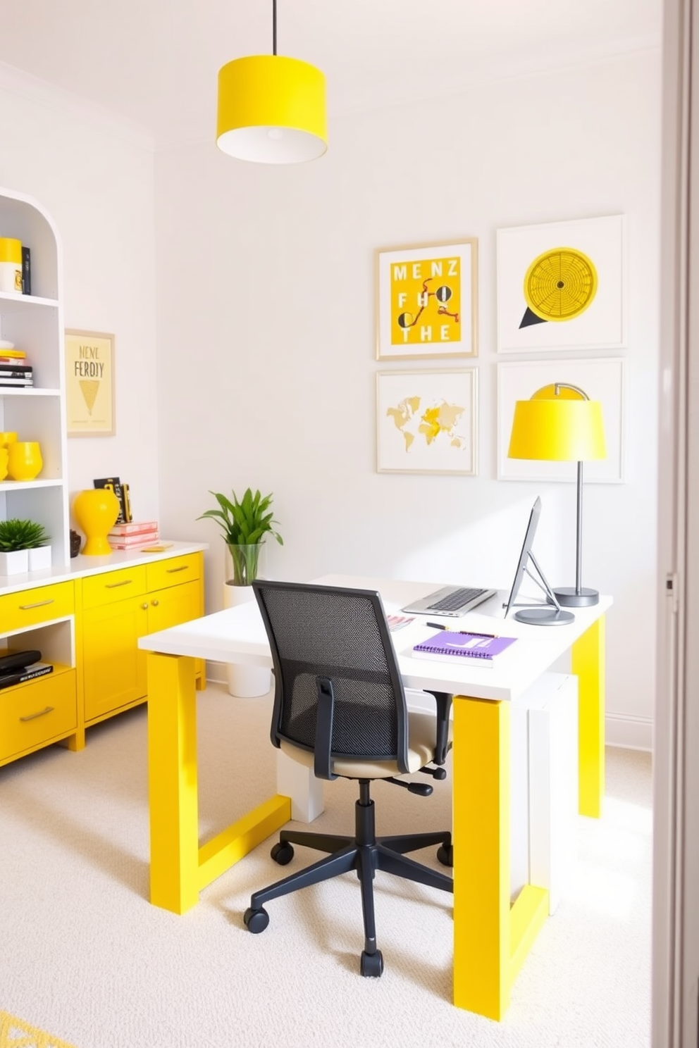 Yellow Home Office Design Ideas 27