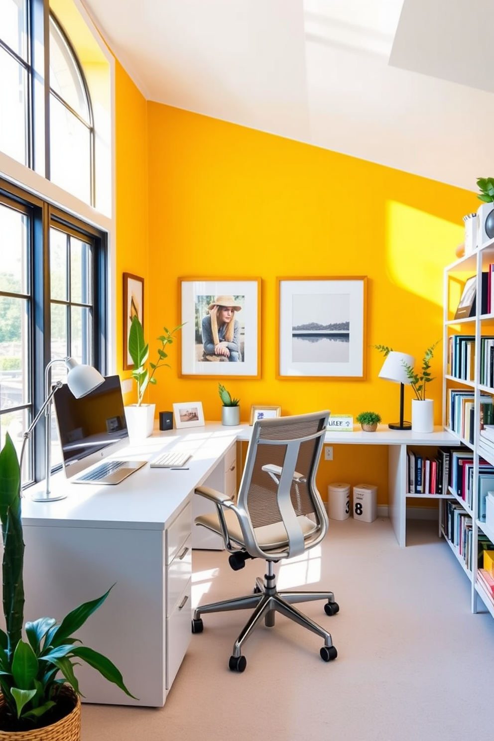 Yellow Home Office Design Ideas 9