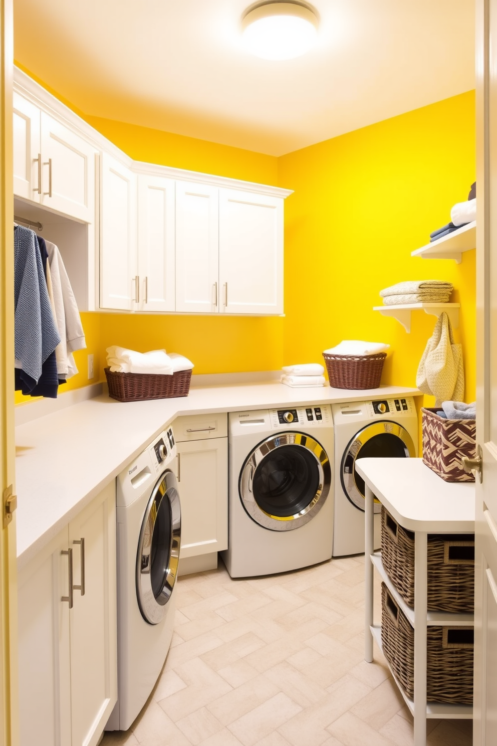 Yellow Laundry Room Design Ideas 1