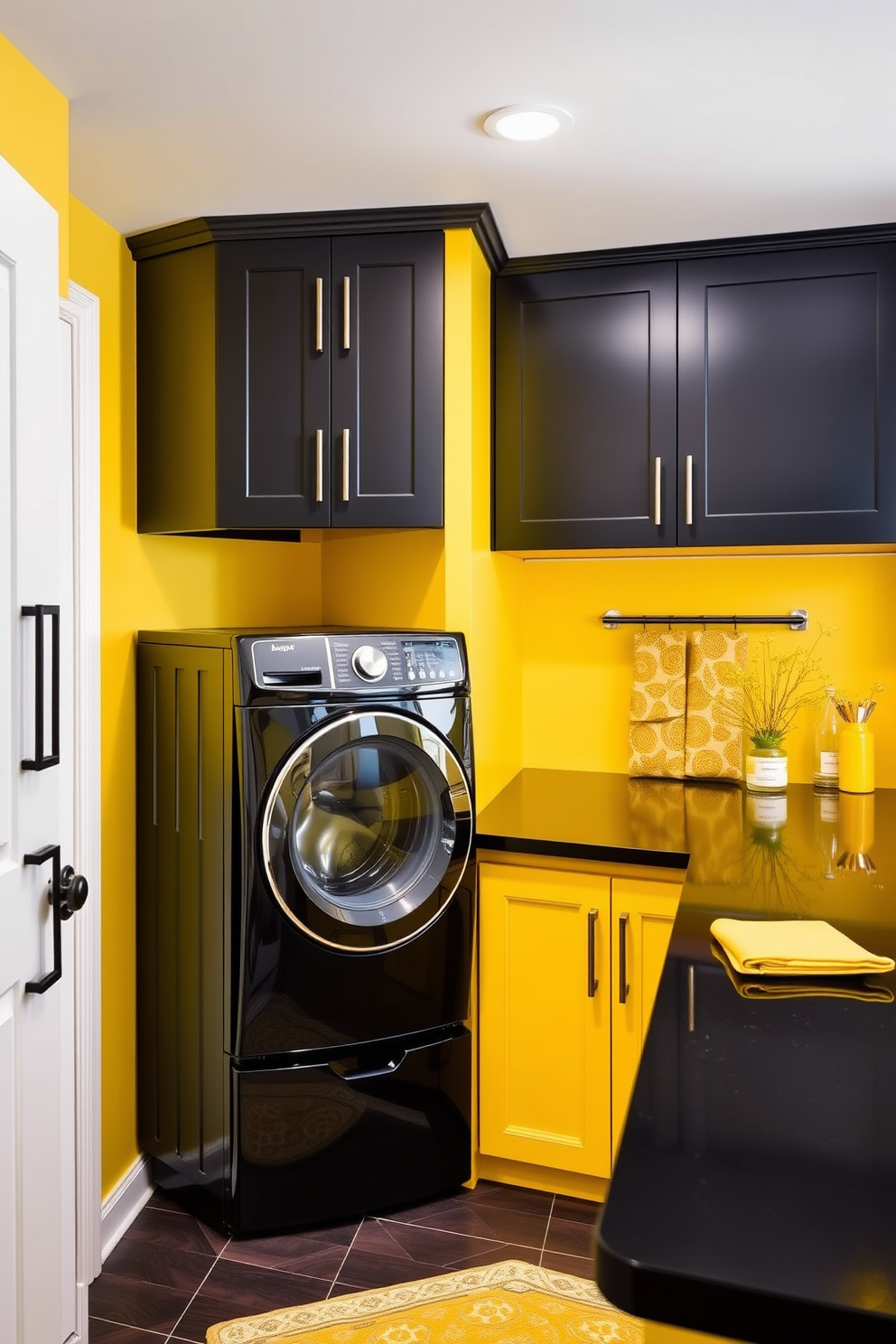 Yellow Laundry Room Design Ideas 13