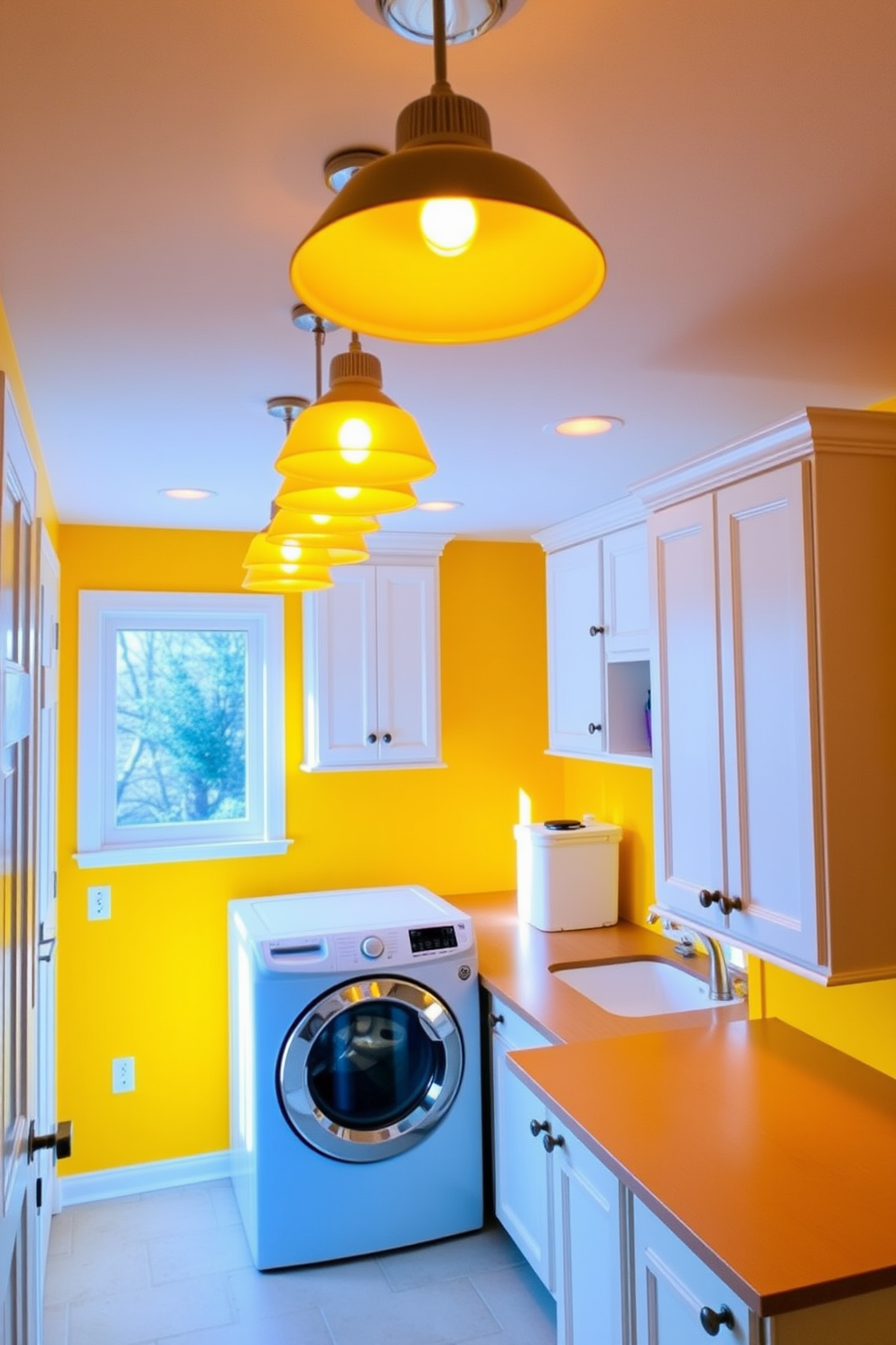 Yellow Laundry Room Design Ideas 15