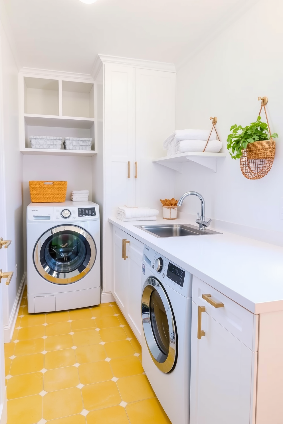 Yellow Laundry Room Design Ideas 16