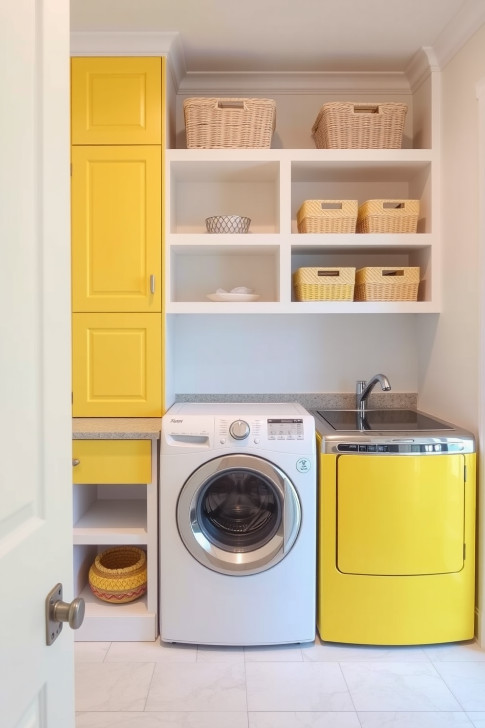 Yellow Laundry Room Design Ideas 18