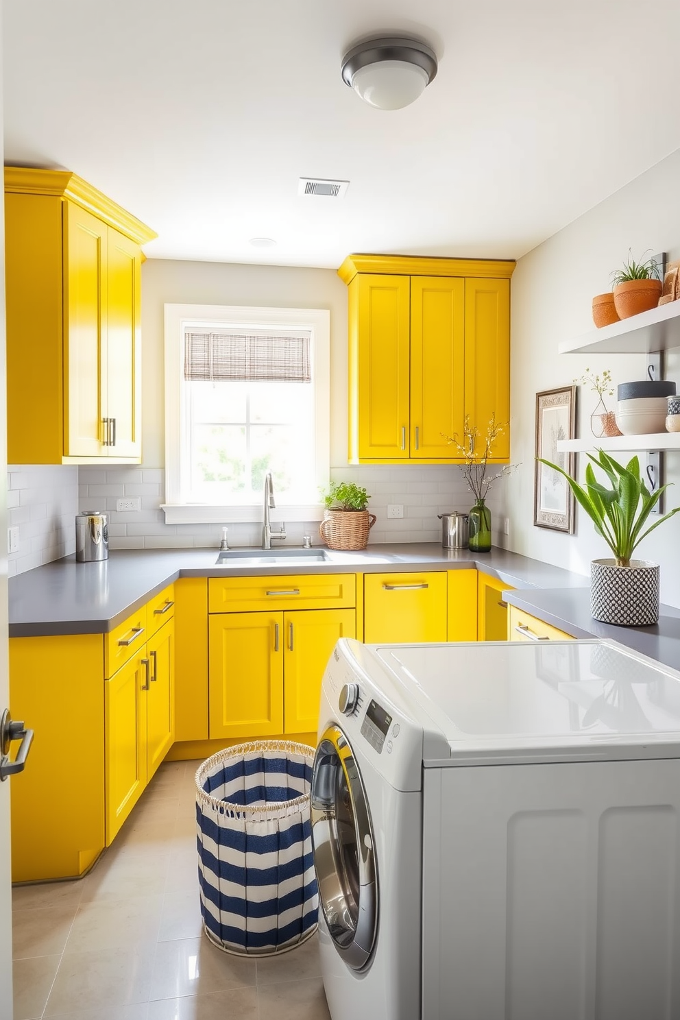 Yellow Laundry Room Design Ideas 2