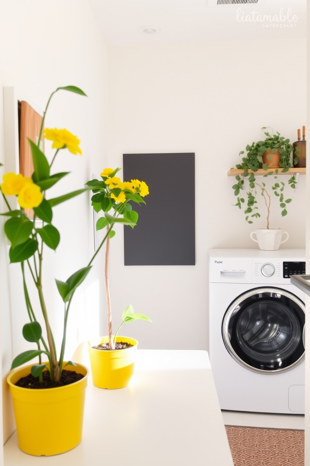 Yellow Laundry Room Design Ideas 21