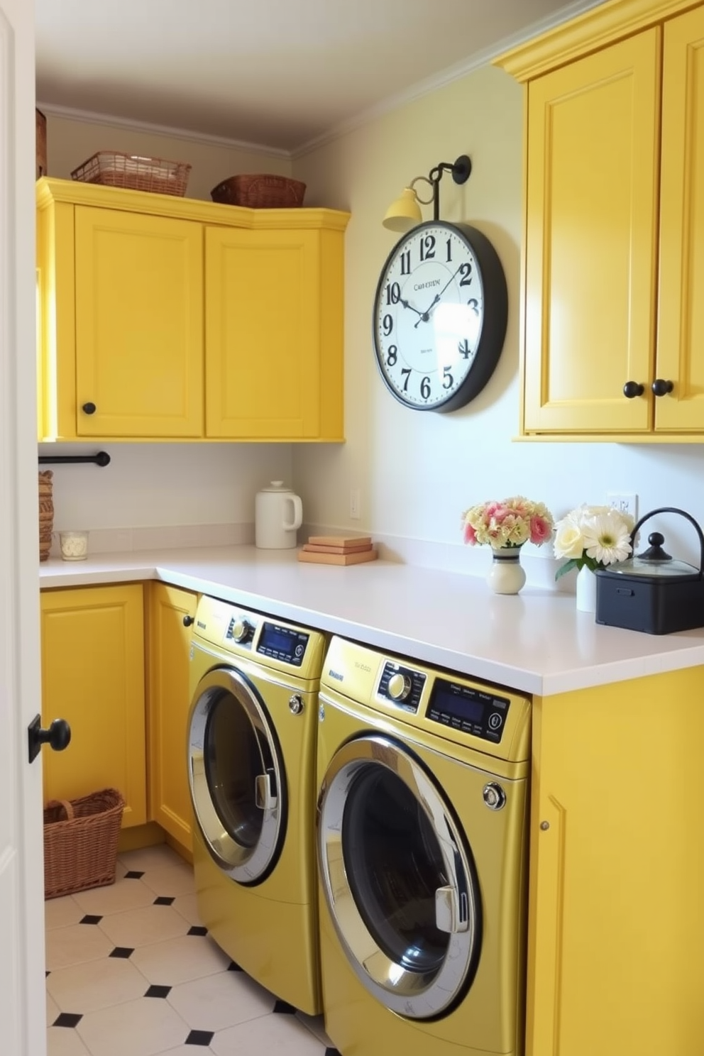 Yellow Laundry Room Design Ideas 22