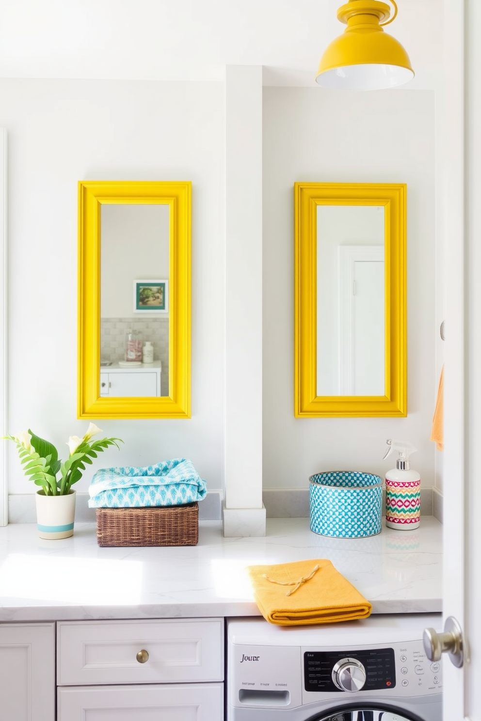 Yellow Laundry Room Design Ideas 23