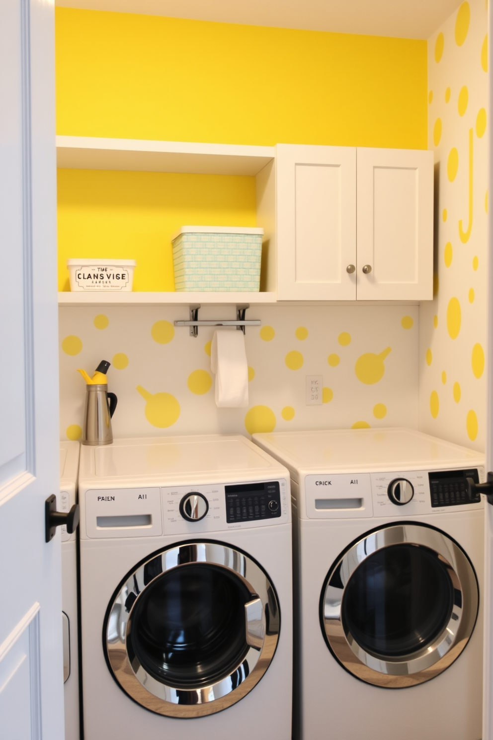 Yellow Laundry Room Design Ideas 24