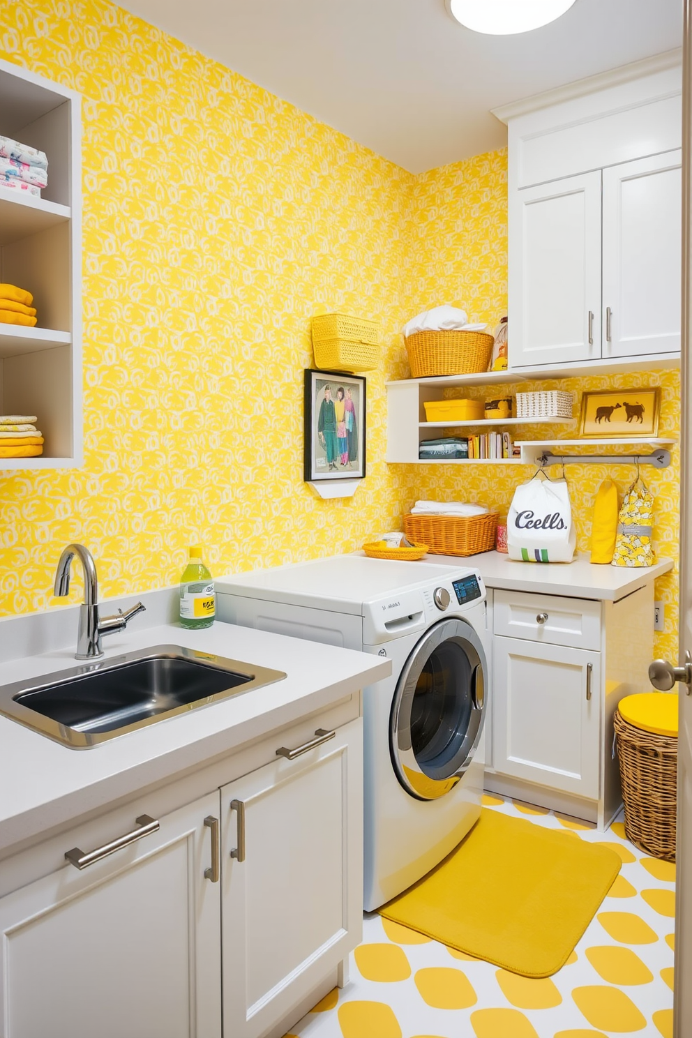 Yellow Laundry Room Design Ideas 5