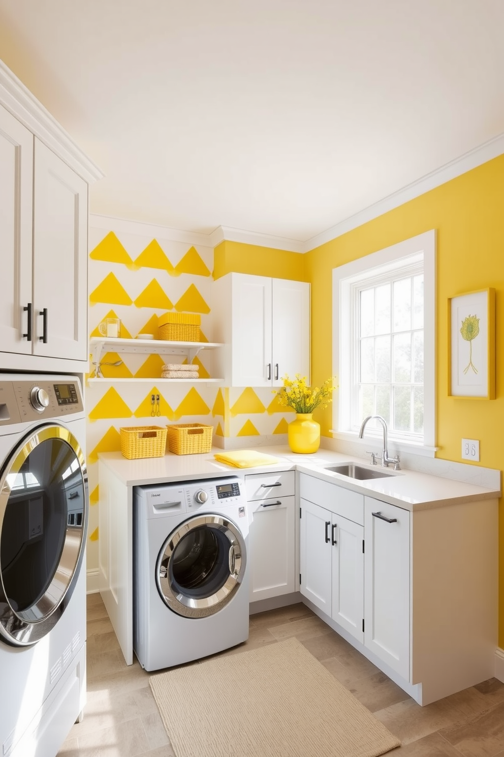 Yellow Laundry Room Design Ideas 7