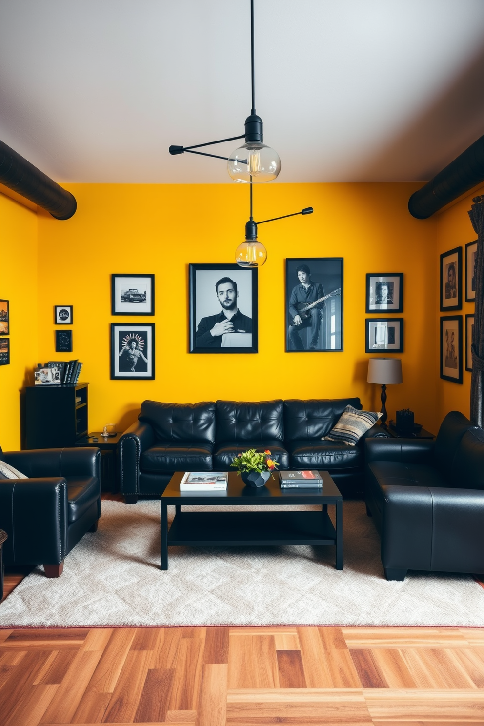 Yellow Man Cave Design Ideas 1