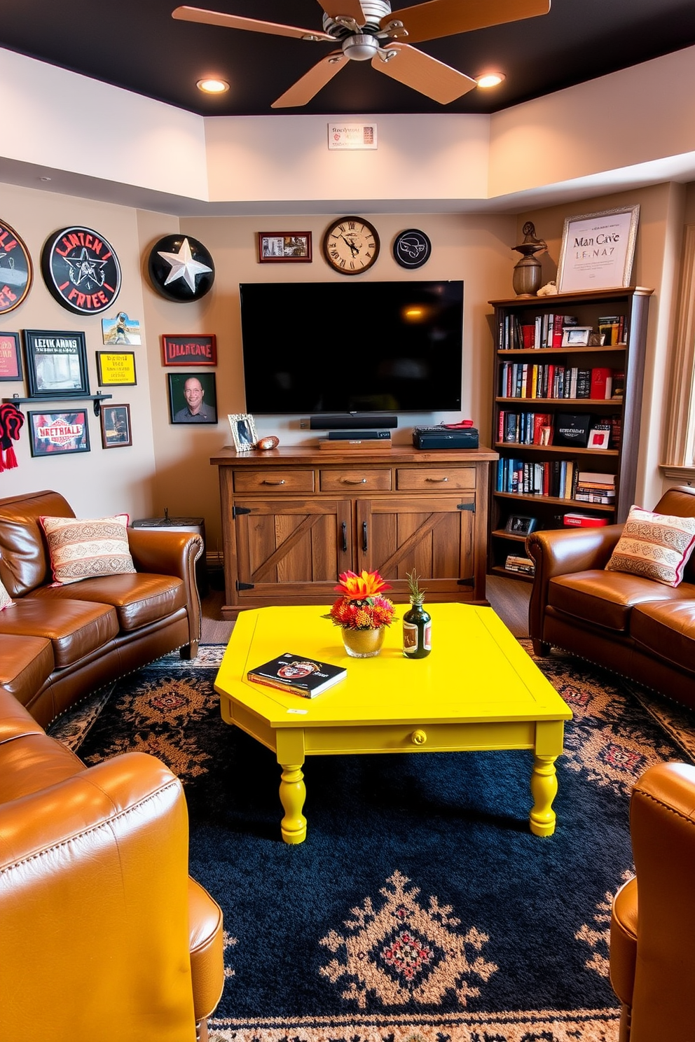 Yellow Man Cave Design Ideas 12