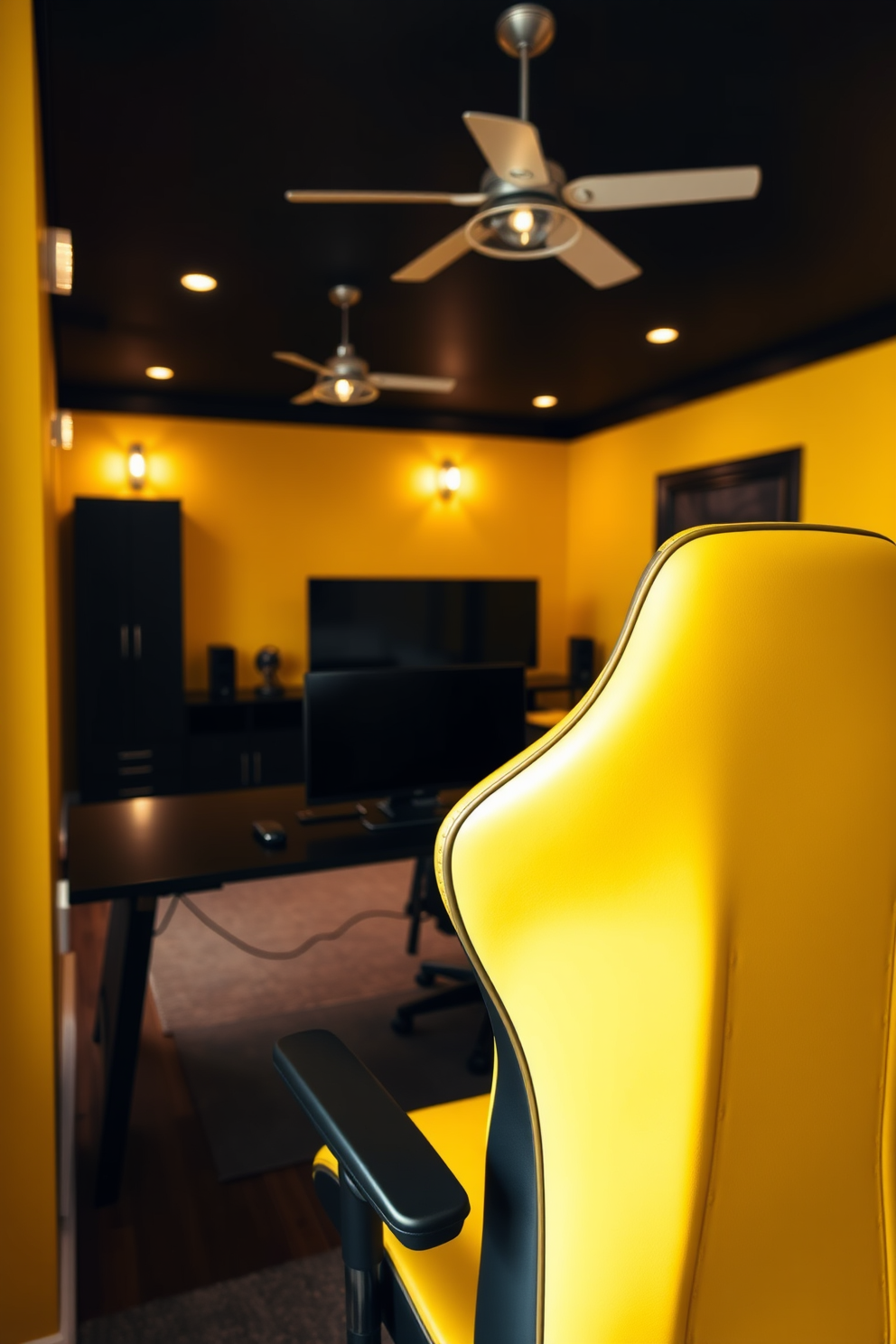 Yellow Man Cave Design Ideas 14