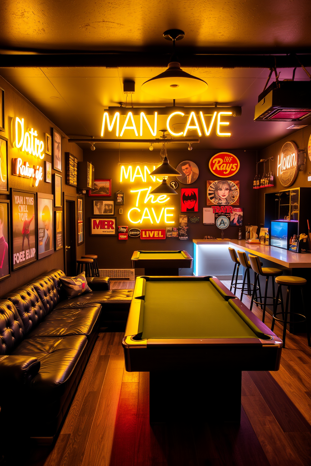 Yellow Man Cave Design Ideas 16