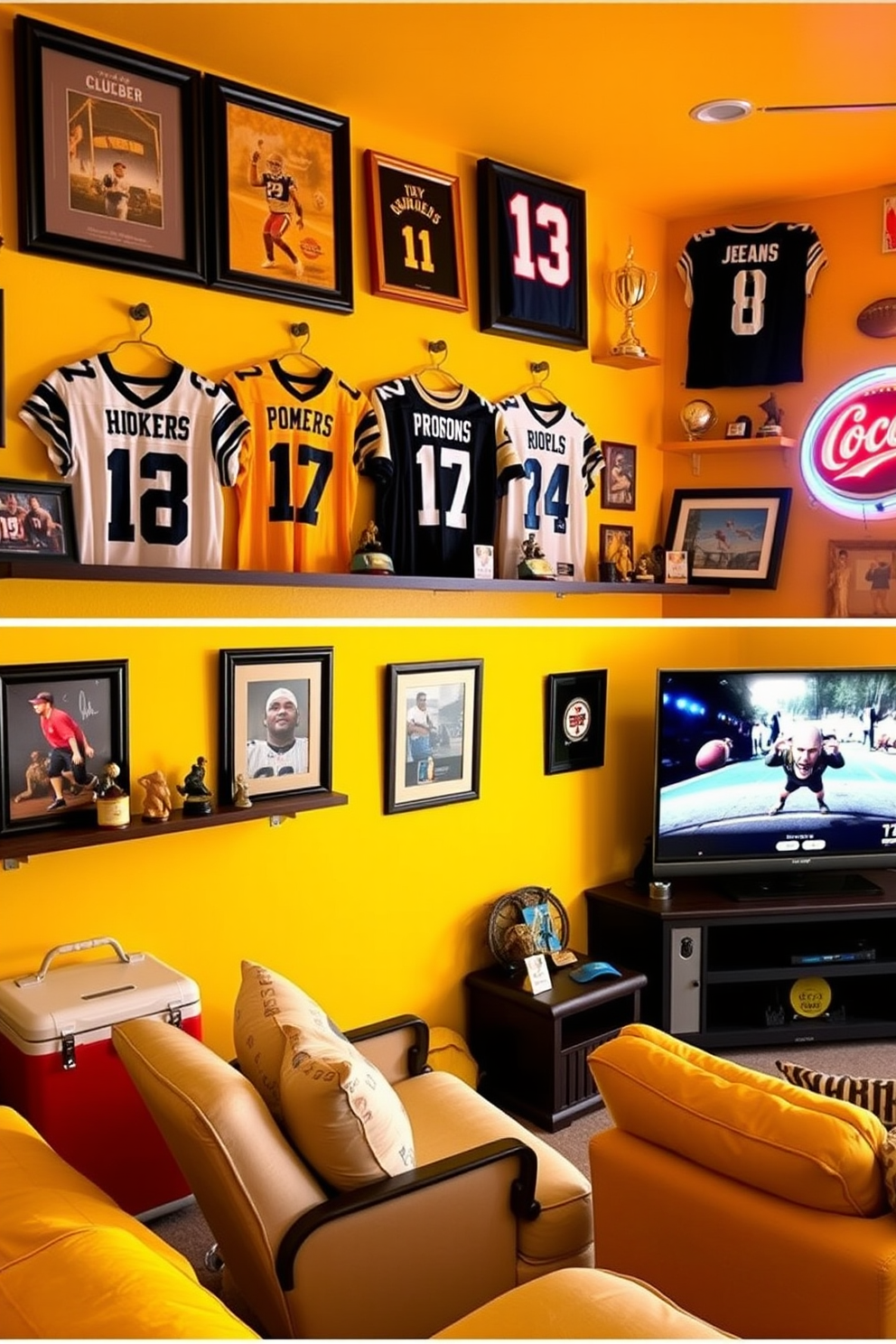 Yellow Man Cave Design Ideas 17