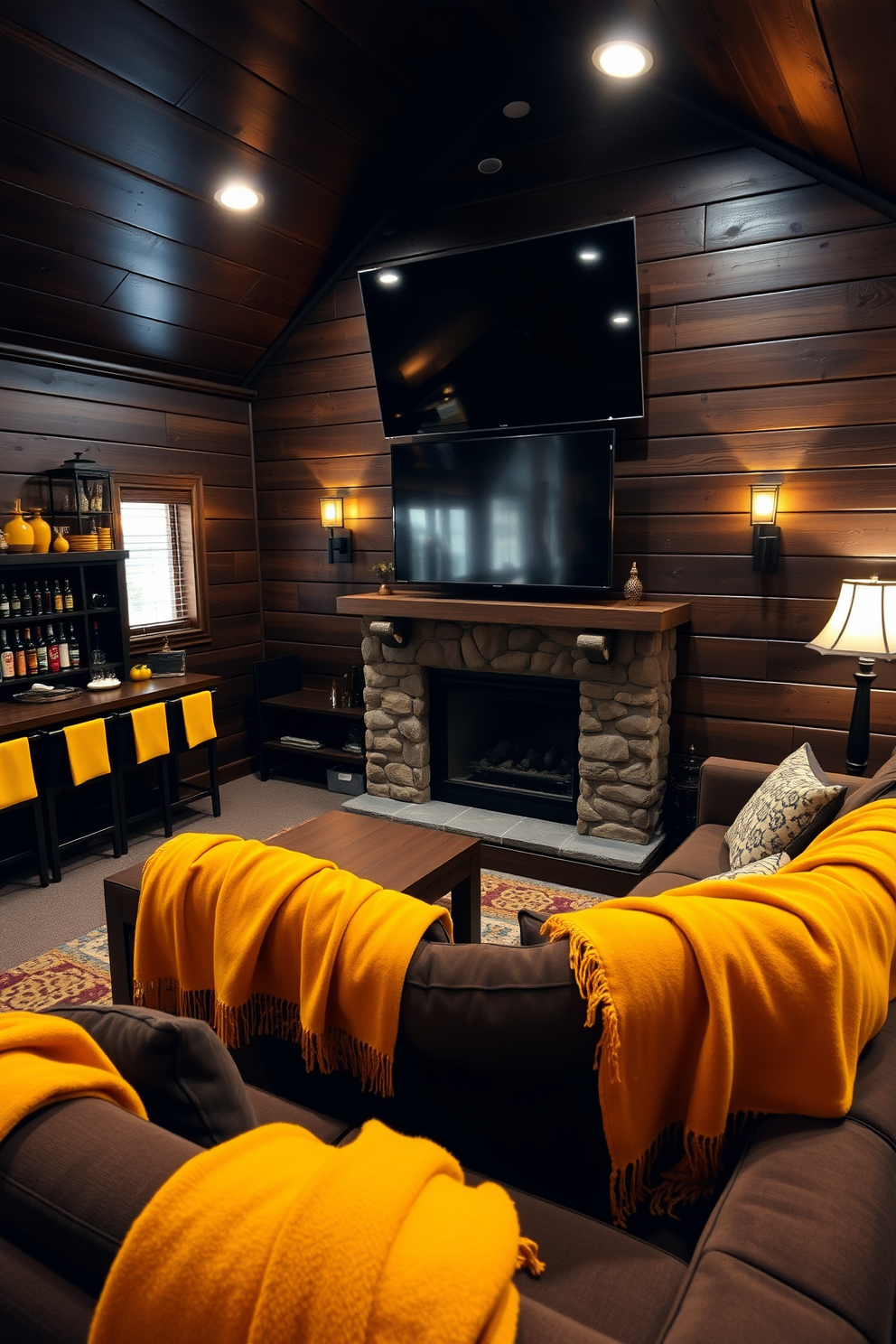 Yellow Man Cave Design Ideas 18