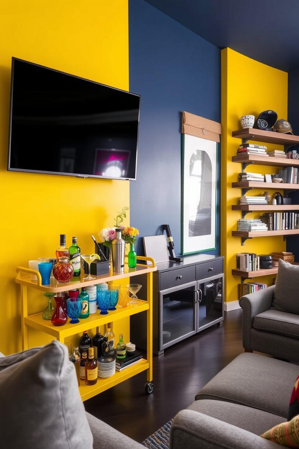 Yellow Man Cave Design Ideas 20