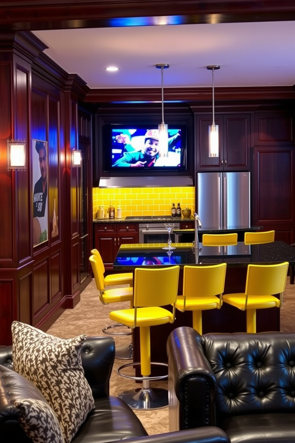 Yellow Man Cave Design Ideas 21