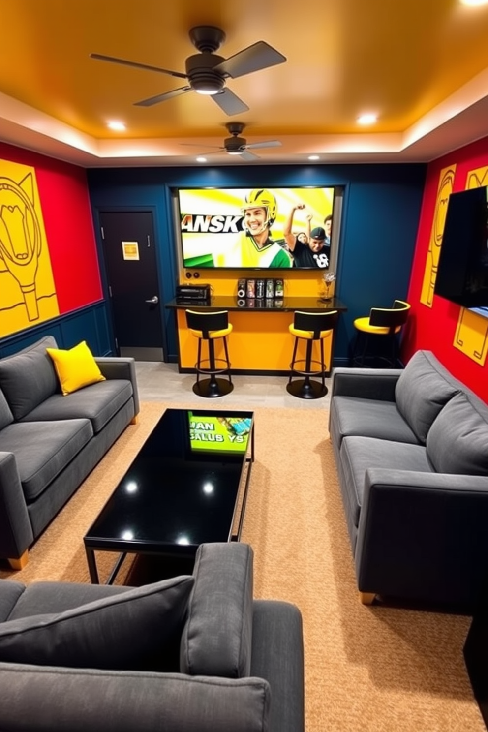 Yellow Man Cave Design Ideas 23