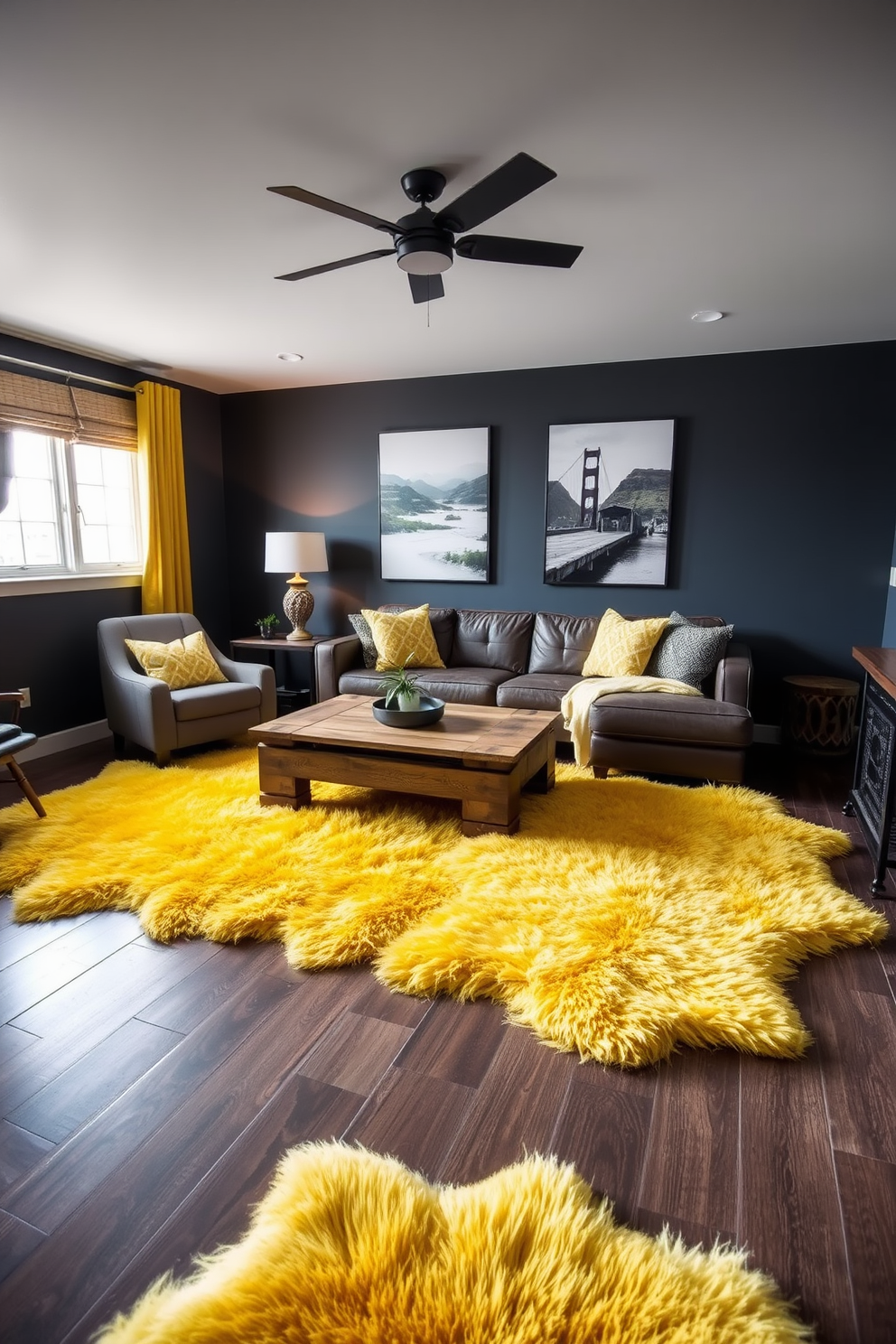 Yellow Man Cave Design Ideas 26