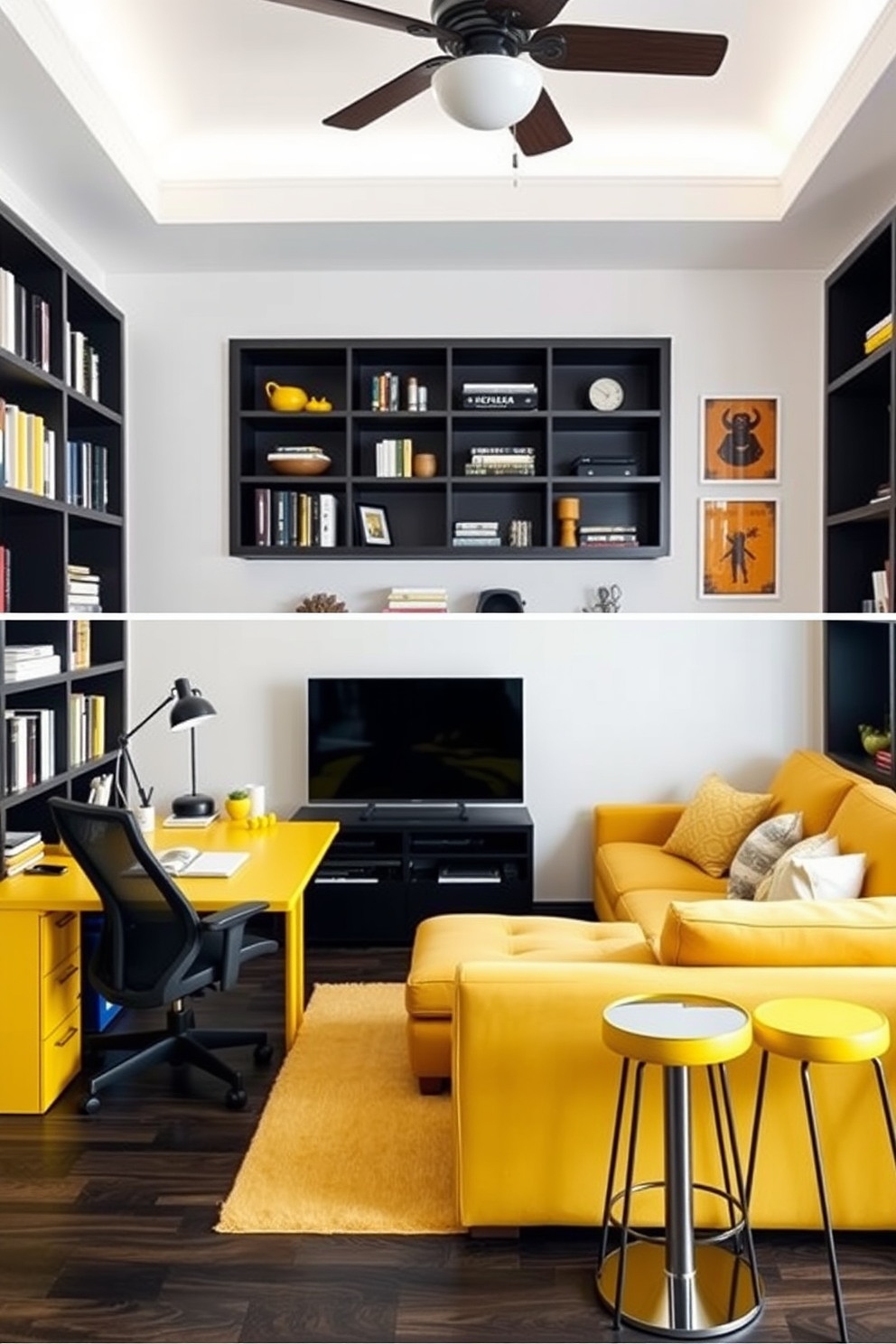 Yellow Man Cave Design Ideas 27