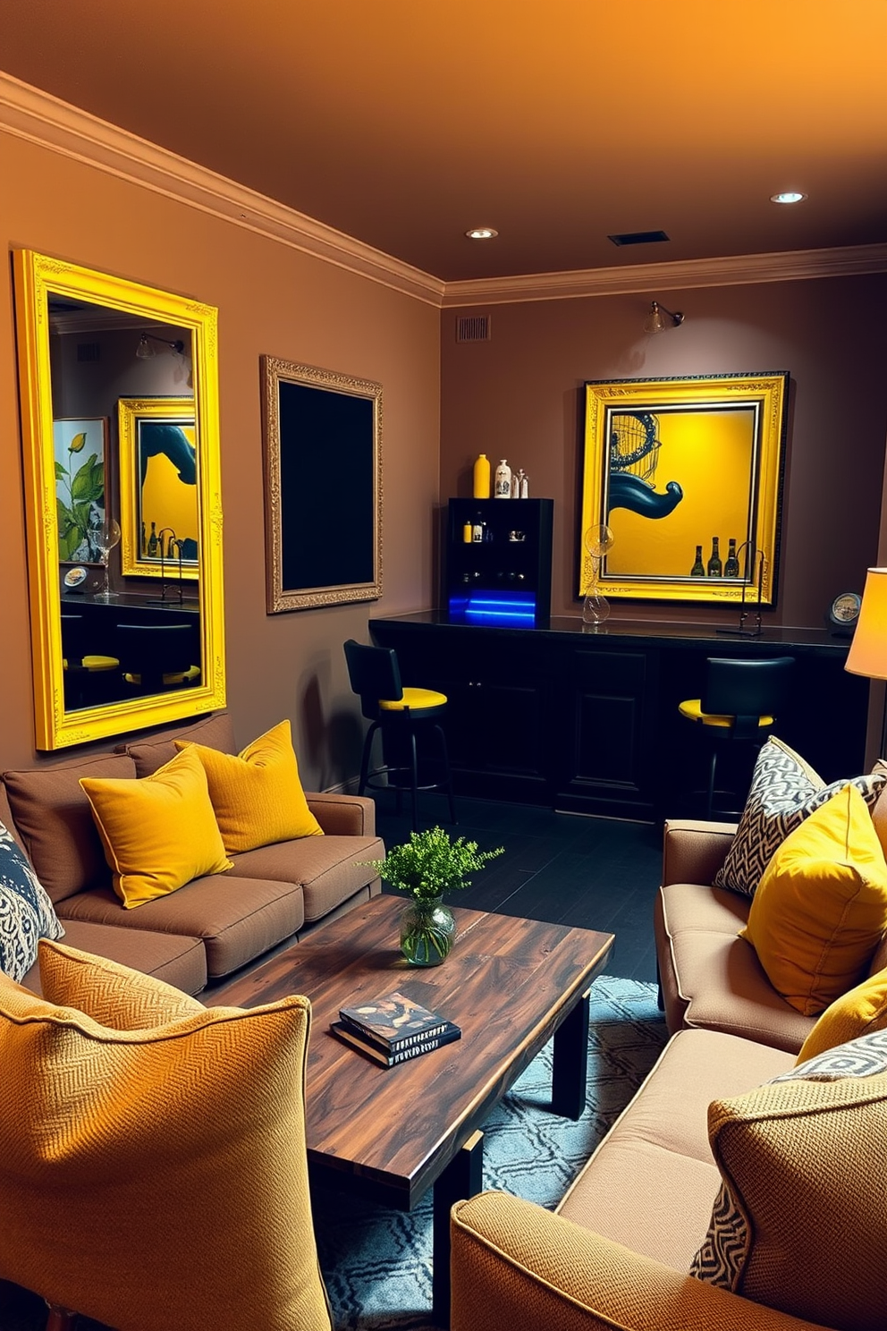 Yellow Man Cave Design Ideas 28