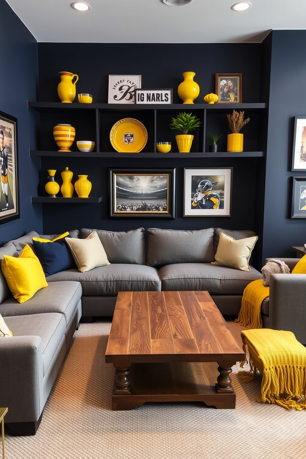 Yellow Man Cave Design Ideas 29