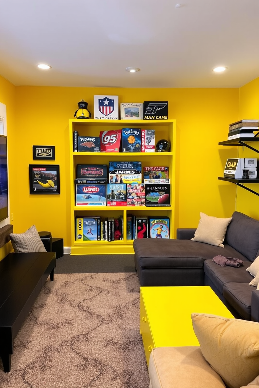 Yellow Man Cave Design Ideas 30