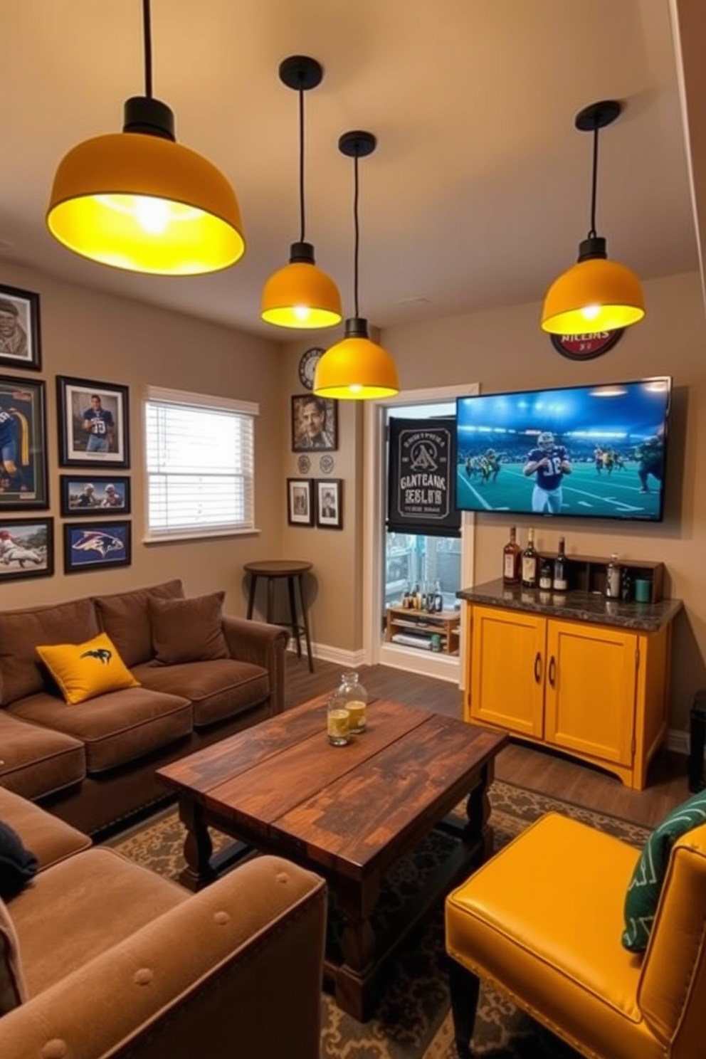 Yellow Man Cave Design Ideas 7