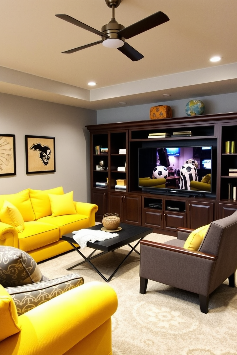 Yellow Man Cave Design Ideas 8