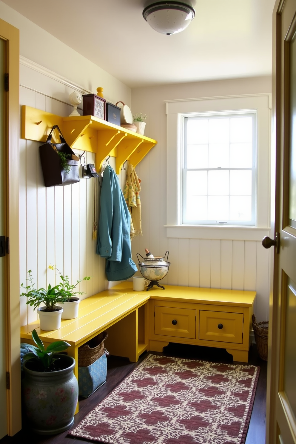 Yellow Mudroom Design Ideas 10